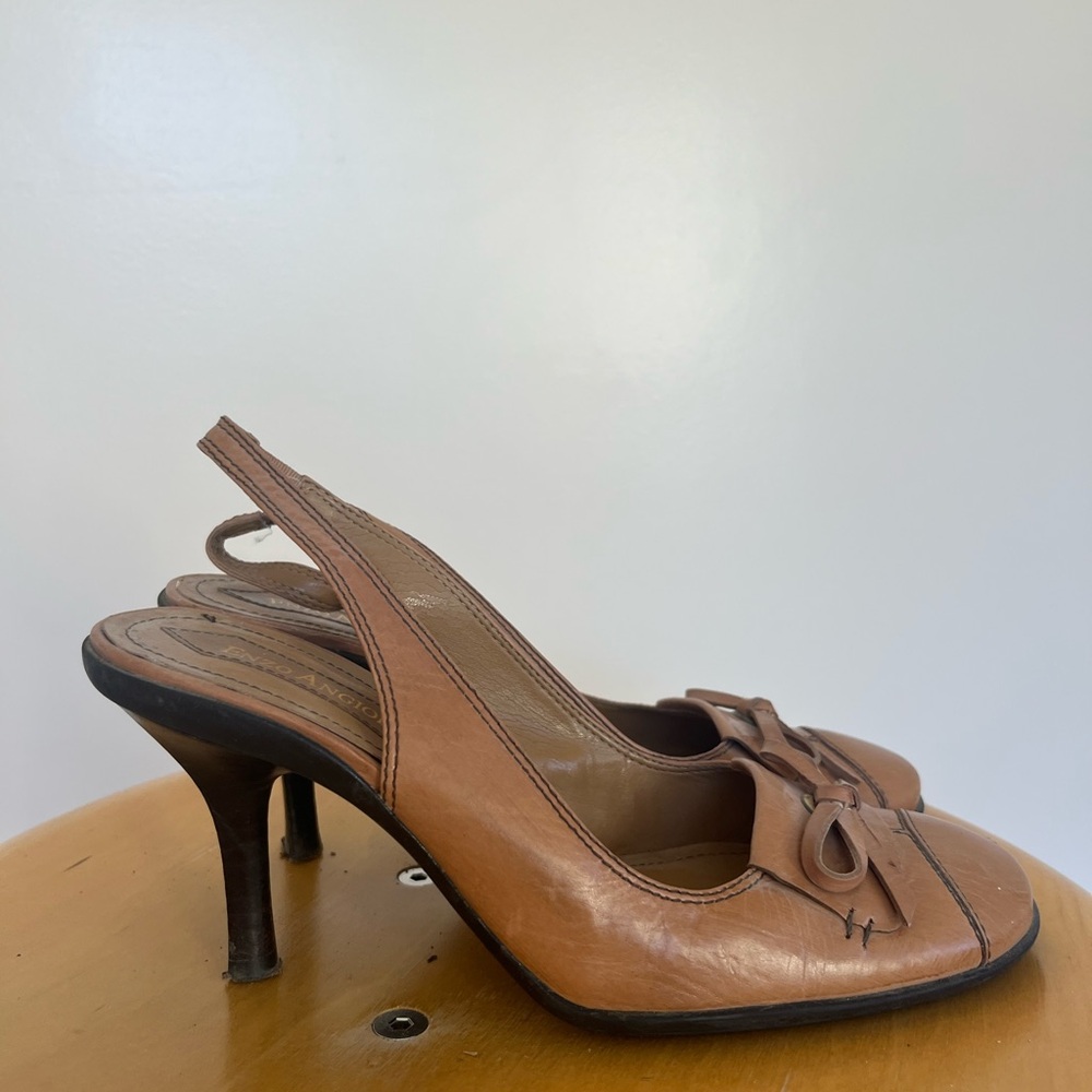Enzo Angiolini Brown Slingback Heels
